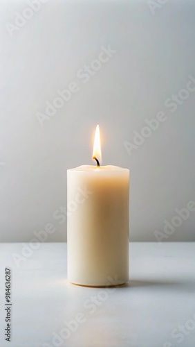 Minimalist Candle Image with Soft Lighting and Neutral Background