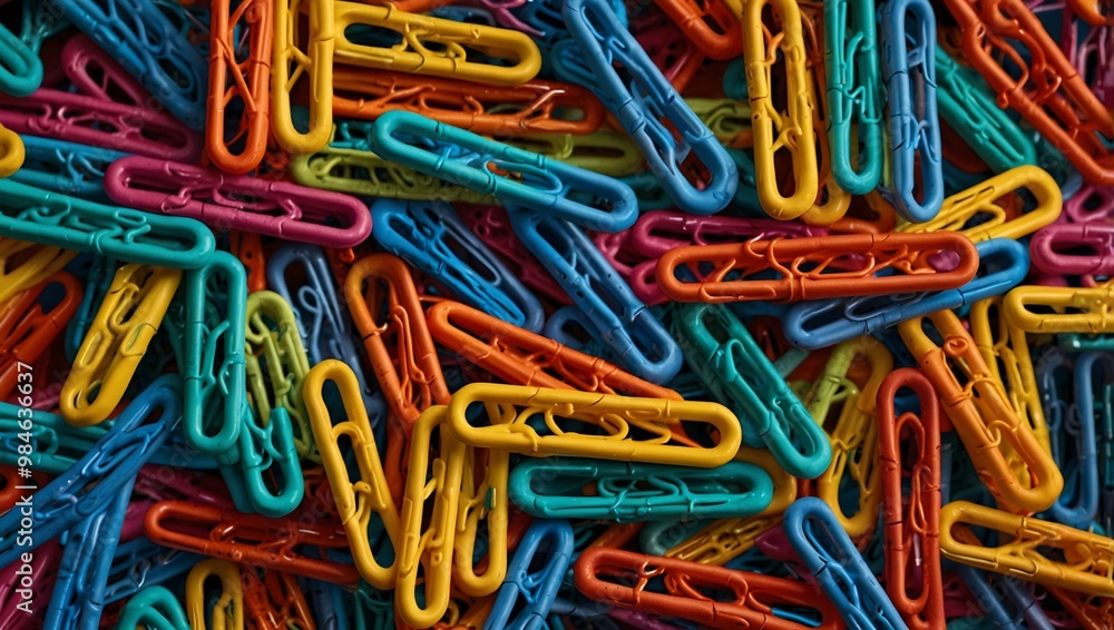 Vibrant abstract pattern of colorful paperclips. Vibrant abstract pattern of colorful paperclips.