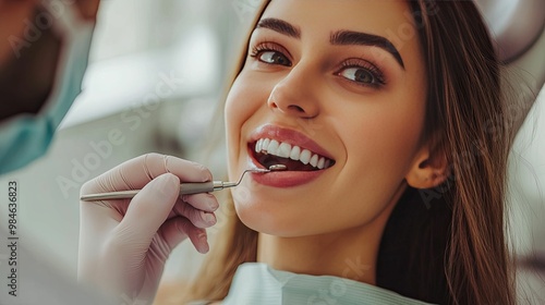 A Woman Receiving a Dental Checkup with a Dental Tool