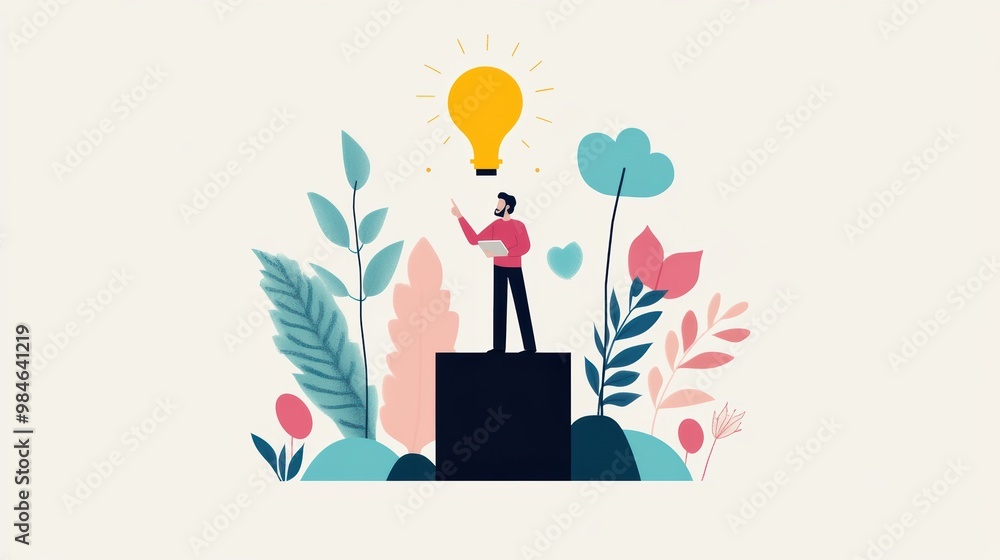 Obraz premium A confident entrepreneur passionately pitching their innovative business idea to a group of potential investors, using visuals and engaging storytelling.