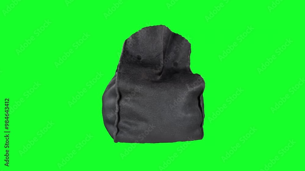 3D rendering of a modern black couch on a bright green background 3D rendering of a modern black couch on a bright green background