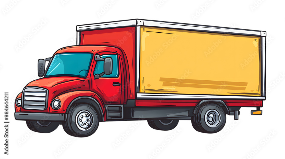 Cartoon Delivery Truck Illustration Cartoon Delivery Truck Illustration