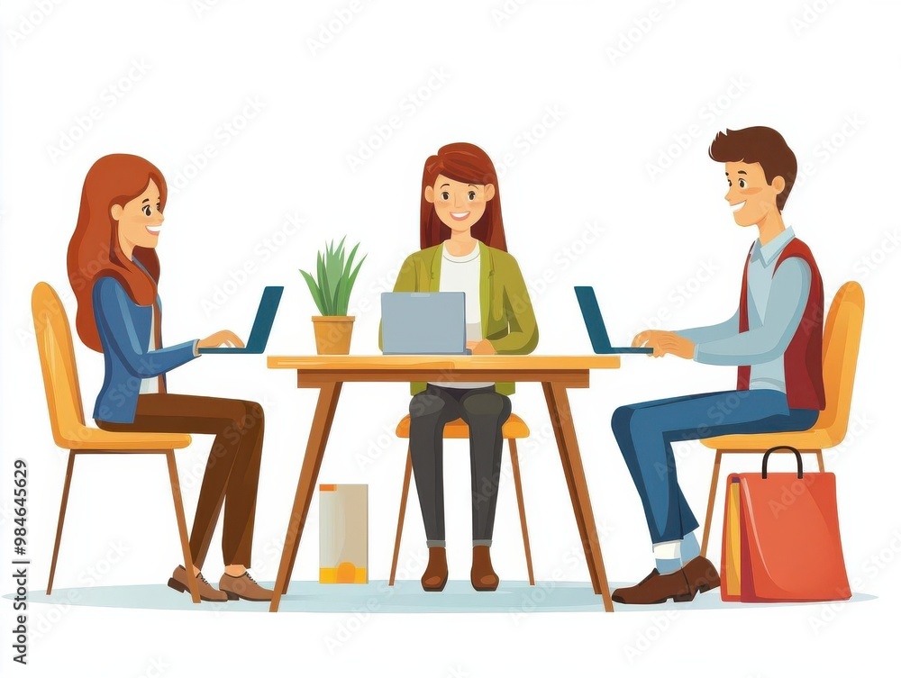 Career development workshop, unemployed individuals gaining skills, flat design illustration Career development workshop, unemployed individuals gaining skills, flat design illustration