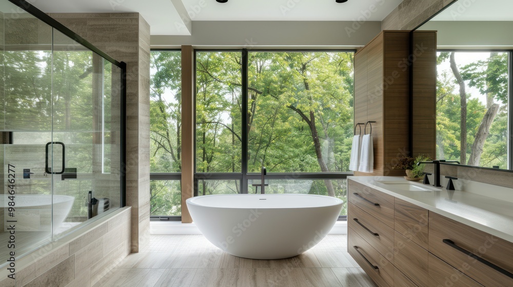 Fototapeta premium Modern Bathroom with a View