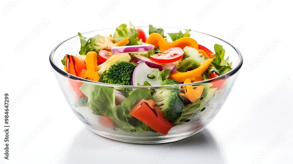 Fresh vegetable salad isolated on white Fresh vegetable salad isolated on white