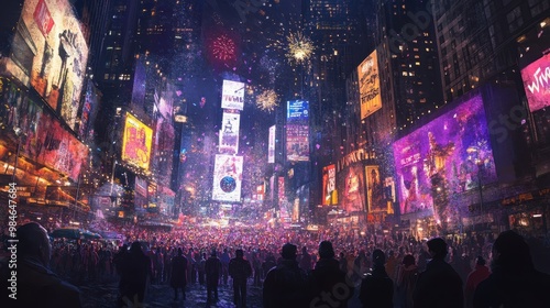 Dazzling New Year's Eve Celebration in Times Square, New York City