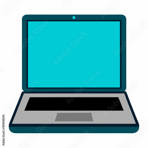 Vector Illustration of Computer or Laptop on White Background for SVG and Cricut