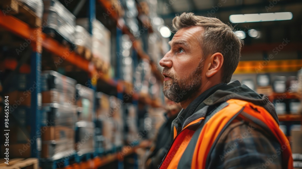 The supervisor gives instructions to the staff while systematically sorting waste in the large recycling factory. The supervisor gives instructions to the staff while systematically sorting waste in the large recycling factory.