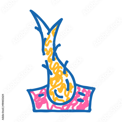 split ends hair doodle icon sketch vector. split ends hair sign. isolated symbol illustration