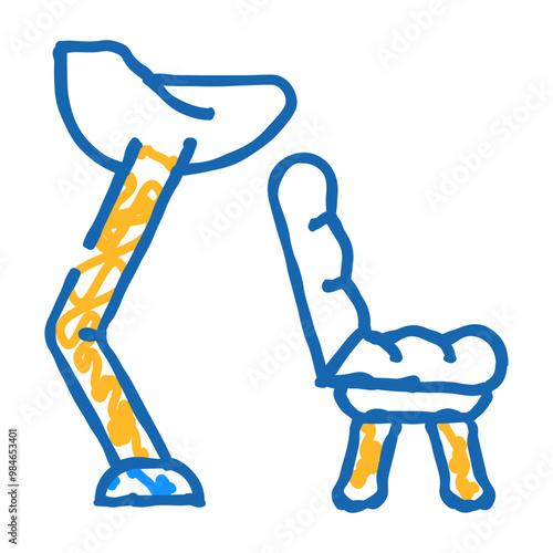 washing hair chair doodle icon sketch vector. washing hair chair sign. isolated symbol illustration