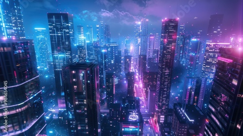 Neon Cityscape at Night