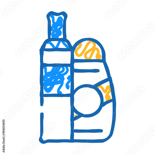 air conditioning hair doodle icon sketch vector. air conditioning hair sign. isolated symbol illustration