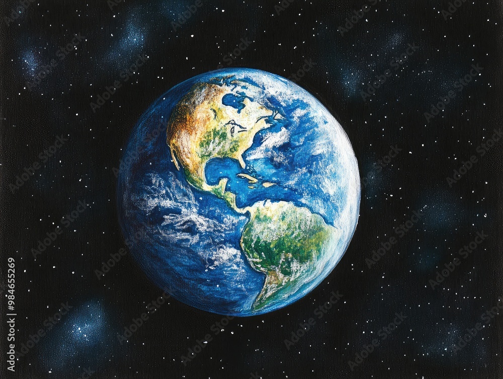 Obraz premium earth and moon