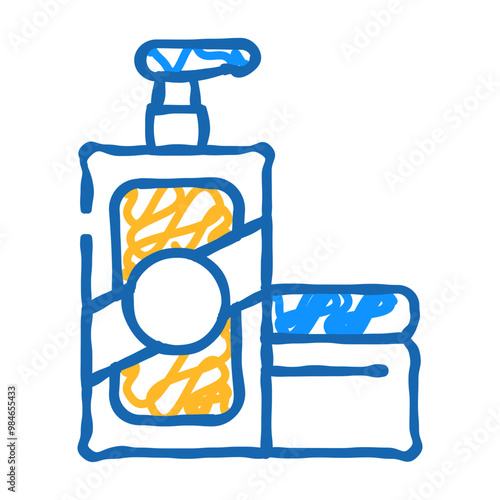 balm for hair doodle icon sketch vector. balm for hair sign. isolated symbol illustration