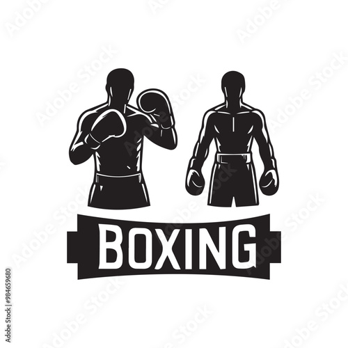 Creative Set Of Illustration Boxing Logo Design