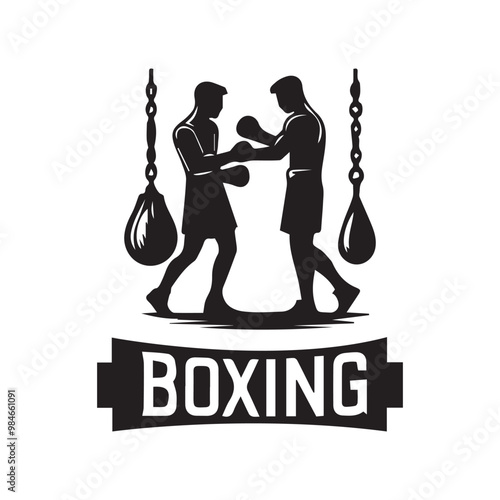 Creative Set Of Illustration Boxing Logo Design