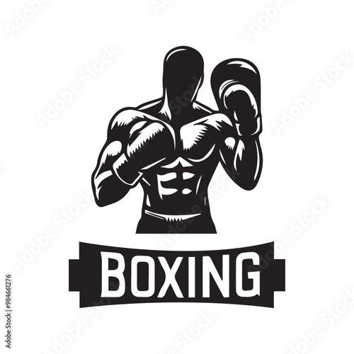 Creative Set Of Illustration Boxing Logo Design