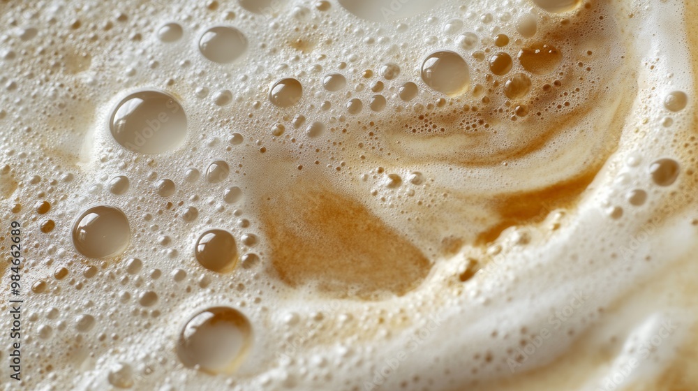 Close-up of Creamy Coffee Foam with Bubbles Close-up of Creamy Coffee Foam with Bubbles
