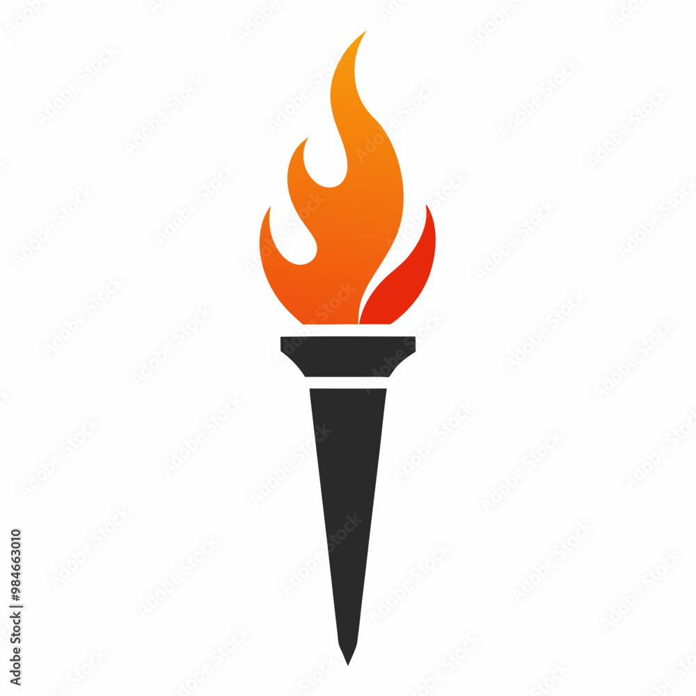 Torch logo design on a white background Torch logo design on a white background
