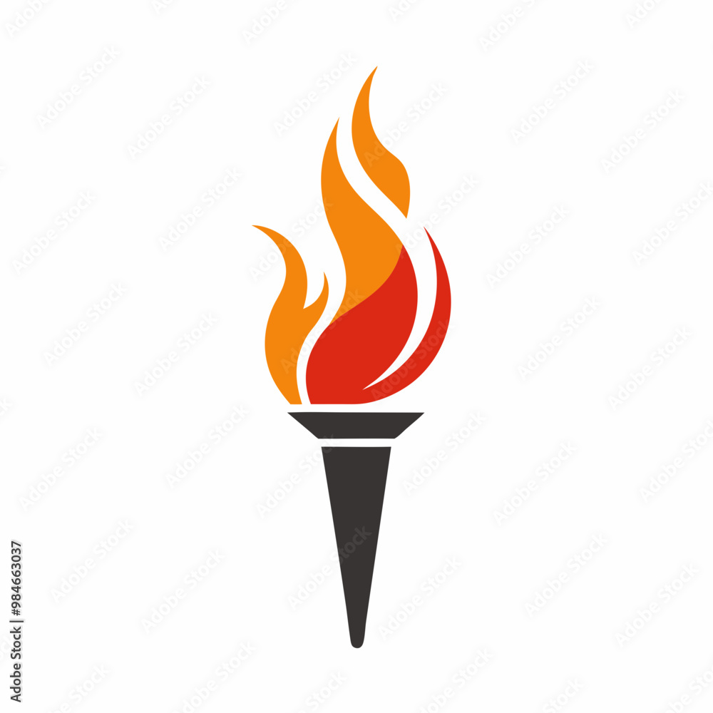 Torch logo design on a white background Torch logo design on a white background