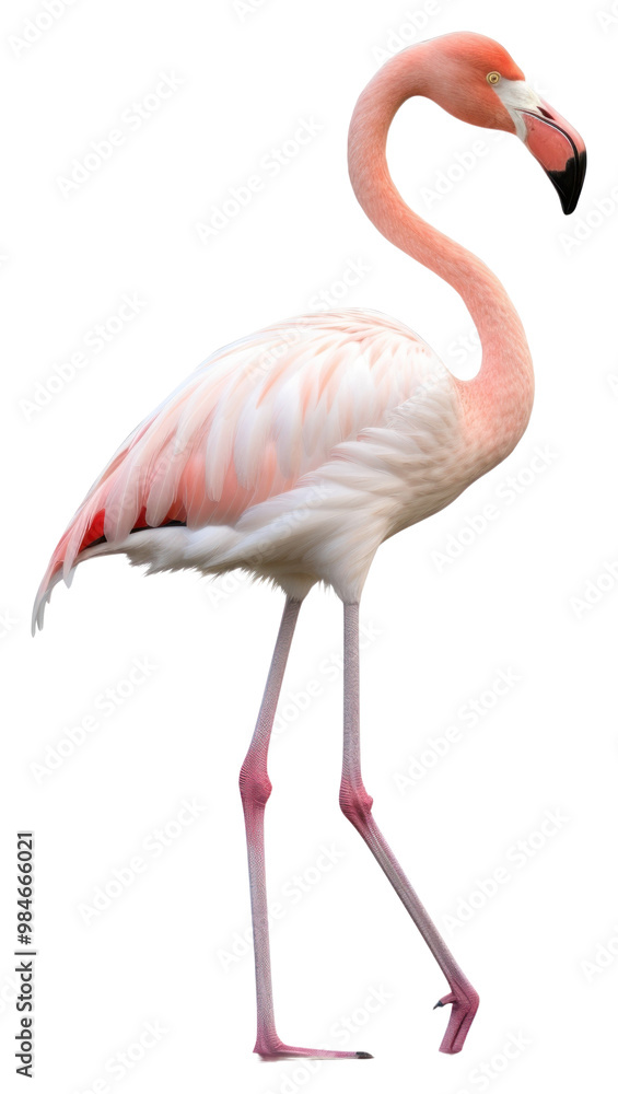Obraz premium PNG Flamingo bird animal white background.