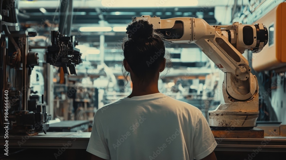 Naklejka premium Automated Manufacturing Plant Robotic Technology