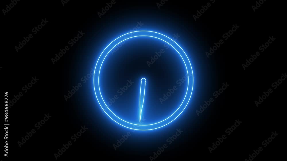 Abstract neon clock animation. simple clock on black screen. Abstract neon clock animation. simple clock on black screen.