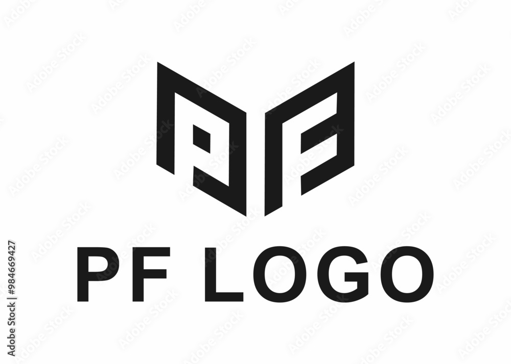 letter pf logo, design, vector, illustration, creative icon, template letter pf logo, design, vector, illustration, creative icon, template