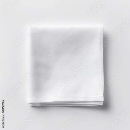 Blank white restaurant napkin isolated on white background