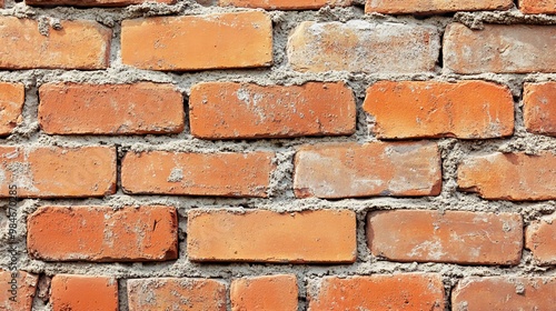 A close-up view of a brick wall with a rough texture and a rustic appearance.