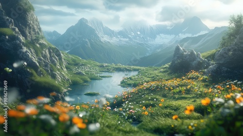 Fototapeta Naklejka Na Ścianę i Meble -  lake in the mountains