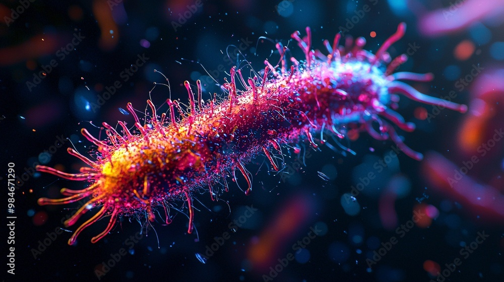 Microscopic View of a Bacteria Cell Microscopic View of a Bacteria Cell