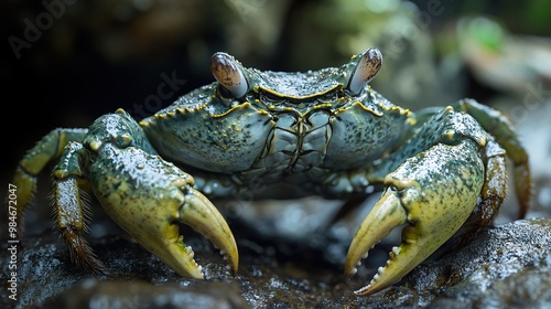 Close Up of a Crab with Claws Out