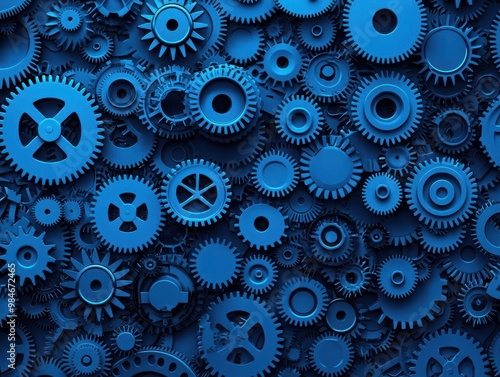 Wallpaper Mural Business concept art with various gears and cogs forming a cohesive unit, integration, mechanical business harmony Torontodigital.ca