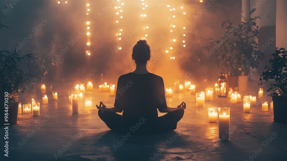 Tranquil Meditation Amid a Magical, Candlelit Haven