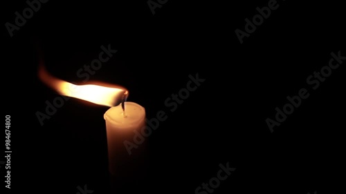 Candle Burning in Church, Restaurant, or Home