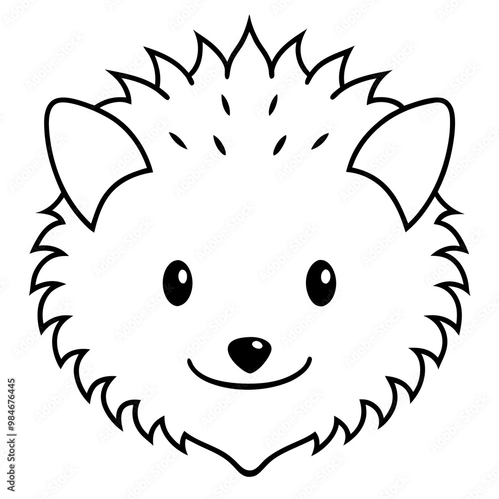 Minimalist Line Art Hedgehog Face Vector Minimalist Line Art Hedgehog Face Vector