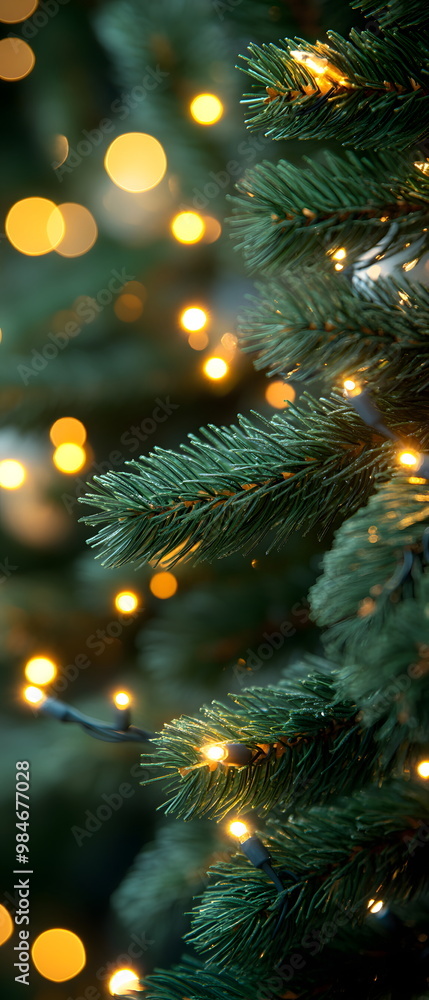 A close-up of a Christmas branch with a little snow can be used as a background for a Christmas card or website that emphasizes the warmth and brightness of winter, giving it a warm and festive feel. A close-up of a Christmas branch with a little snow can be used as a background for a Christmas card or website that emphasizes the warmth and brightness of winter, giving it a warm and festive feel.