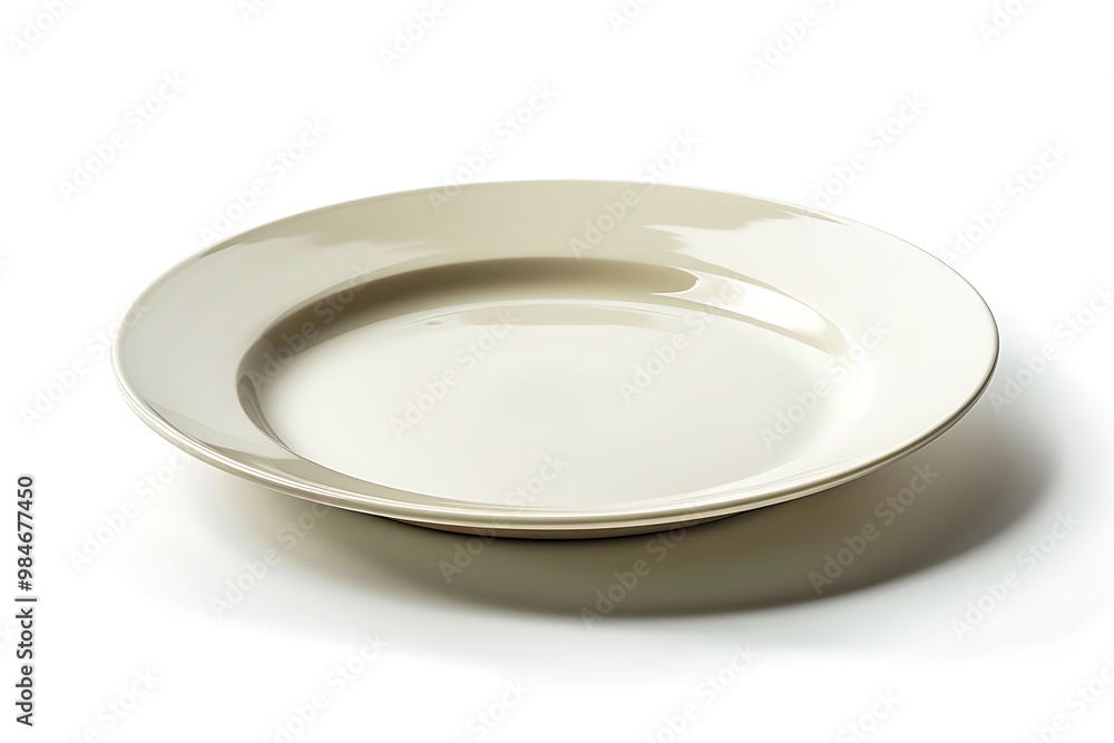 Empty white plate on white background, Empty white plate on white background,
