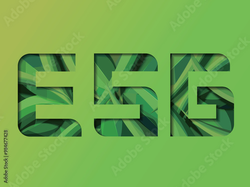 Sleek A005 text ESG compose by leaves and grass shows the concept of ESG vector illustration graphic EPS 10
 photo