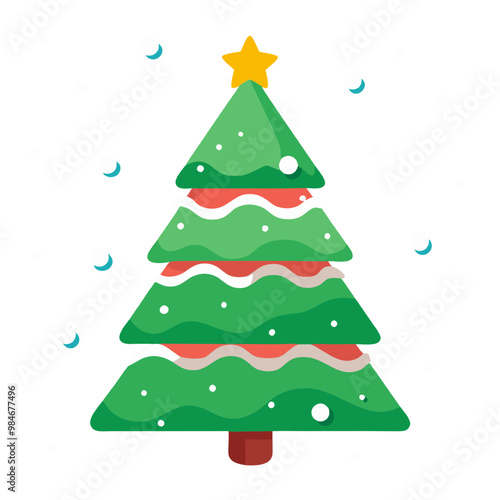 Festive Christmas Tree Icon