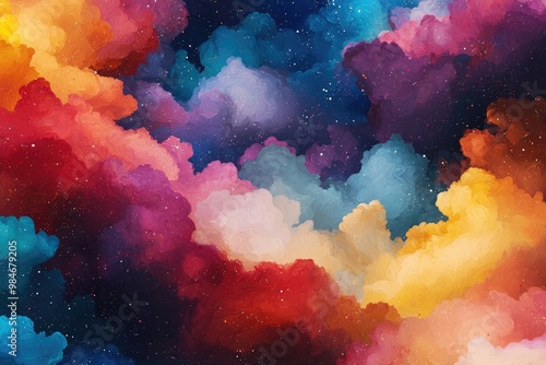 Colorful Abstract Cloudy Sky Background Art