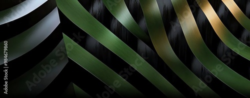 Wallpaper Mural wallpaper and product display background, diagonally black green grey stripes on vintage black backdrop, ideal for manufactured equipment, instrument, sports brands product showcase, web banner.  Torontodigital.ca