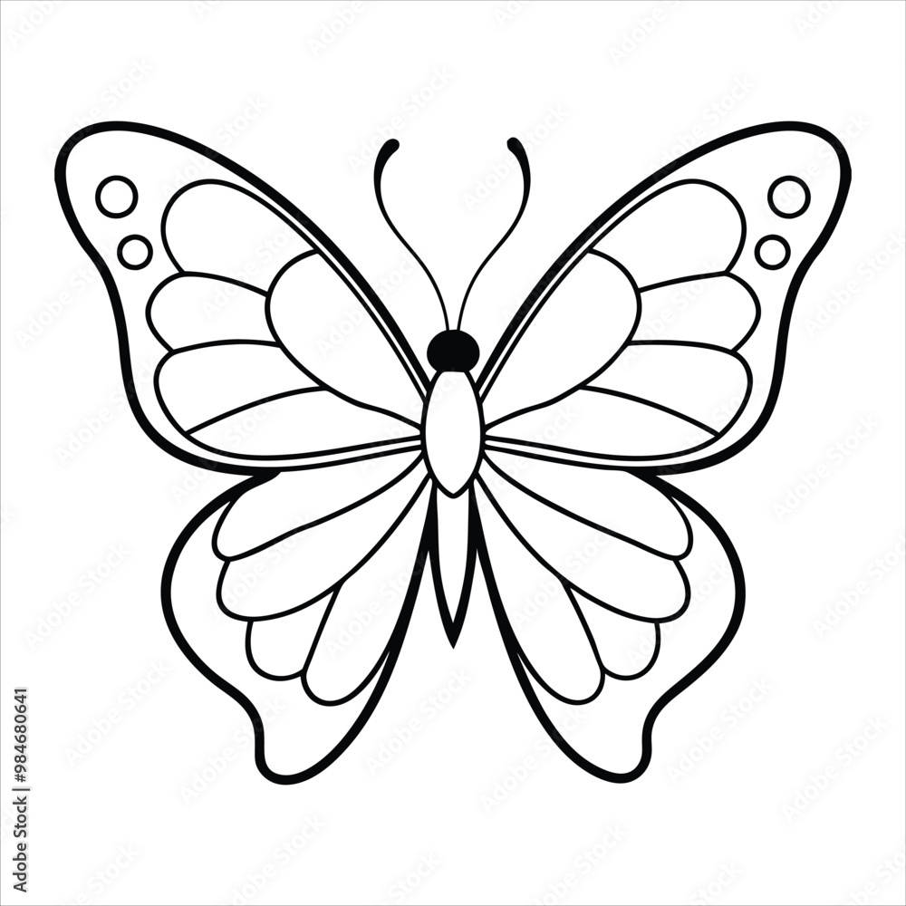 Black butterfly vector design. Line art Black butterfly vector design. Line art