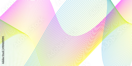 Abstract lines colors design element on white background of waves. Vector Illustration eps 10 for grunge elegant business card, print brochure, flyer, banners, cover book, label, fabric