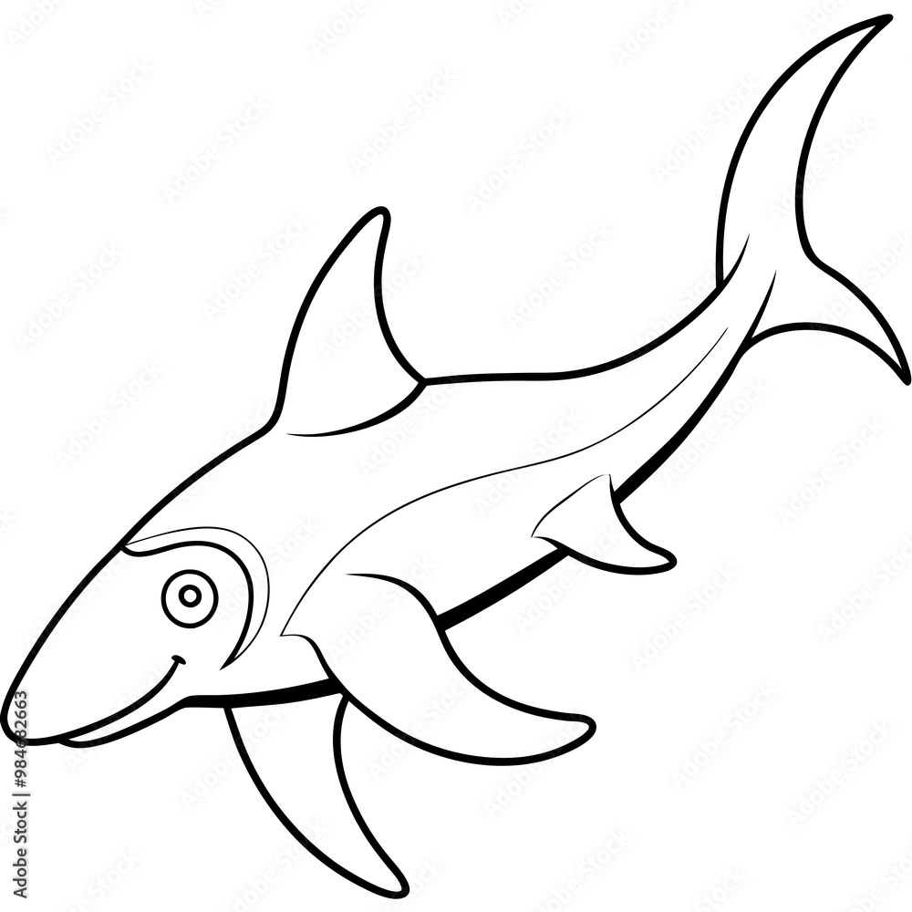 Fototapeta premium Sleek Hammerhead Shark Vector Art