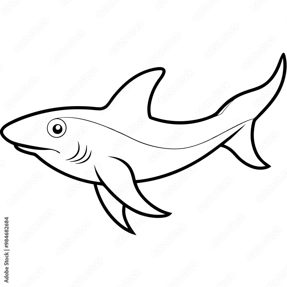 Fototapeta premium Sleek Hammerhead Shark Vector Art