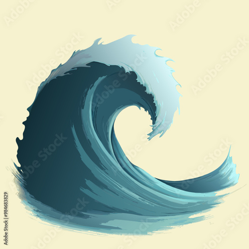 Abstract Ocean Wave in Dynamic Artistic Illustration