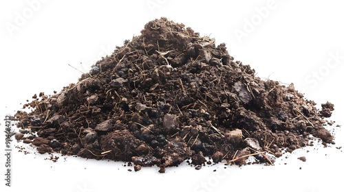 Wallpaper Mural Pile of brown soil isolated on white background Torontodigital.ca