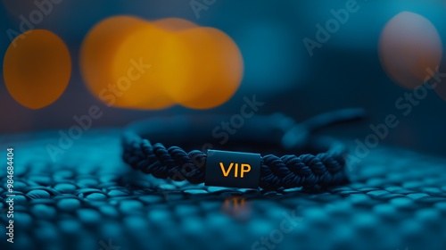 A stylish black bracelet with the word 